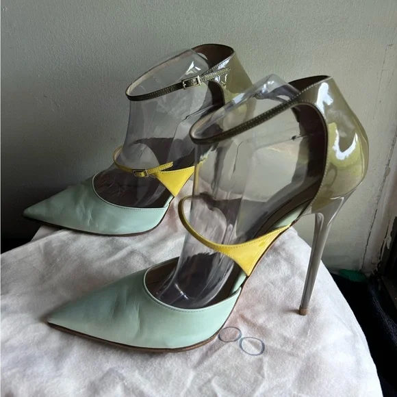 Jimmy Choo Kid Patent Typhoon Ankle Strap Pumps - Picture 2 of 9